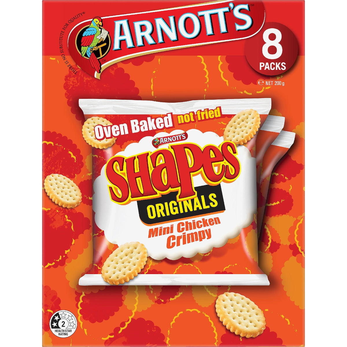 Arnotts Shapes Multipack Crackers Mini Chicken Crimpy 8 Pack