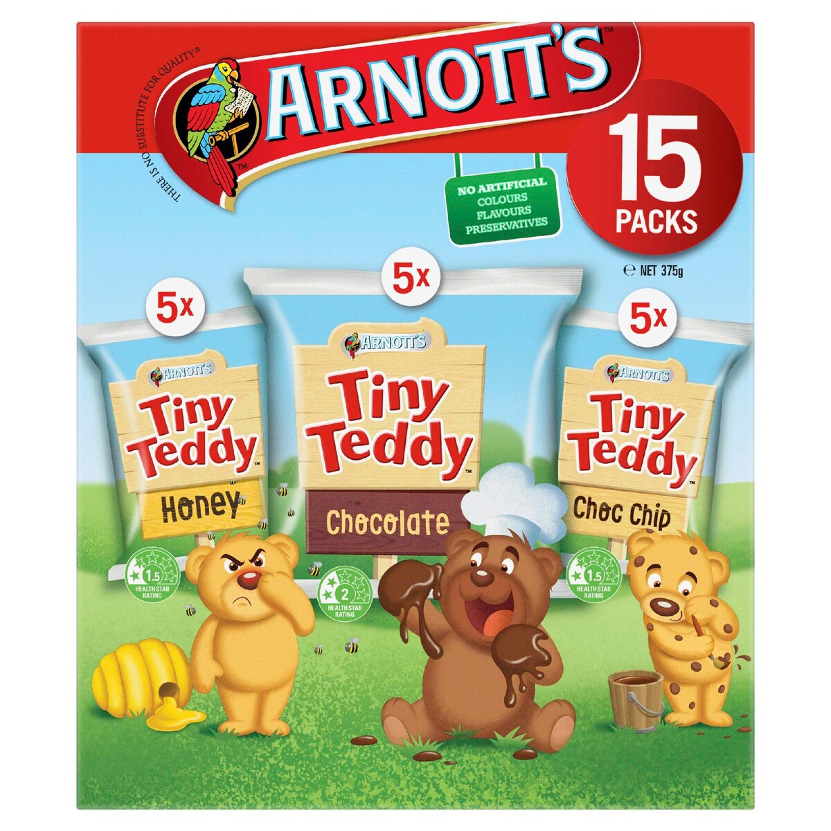 Arnotts Tiny Teddy Variety Multipack Biscuits 15 pack