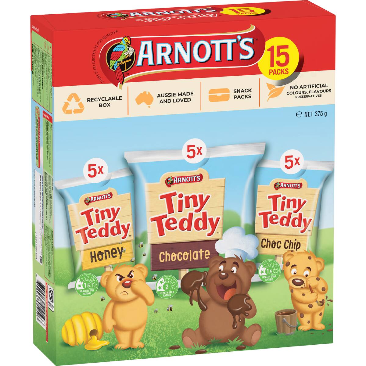 Arnott's Tiny Teddy Variety Biscuits 15 Pack