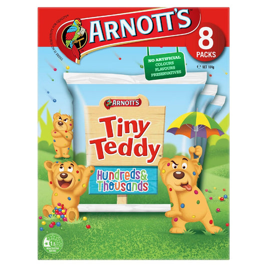 Arnotts Tiny Teddy Hundreds & Thousands Multipack Biscuits 8 pack