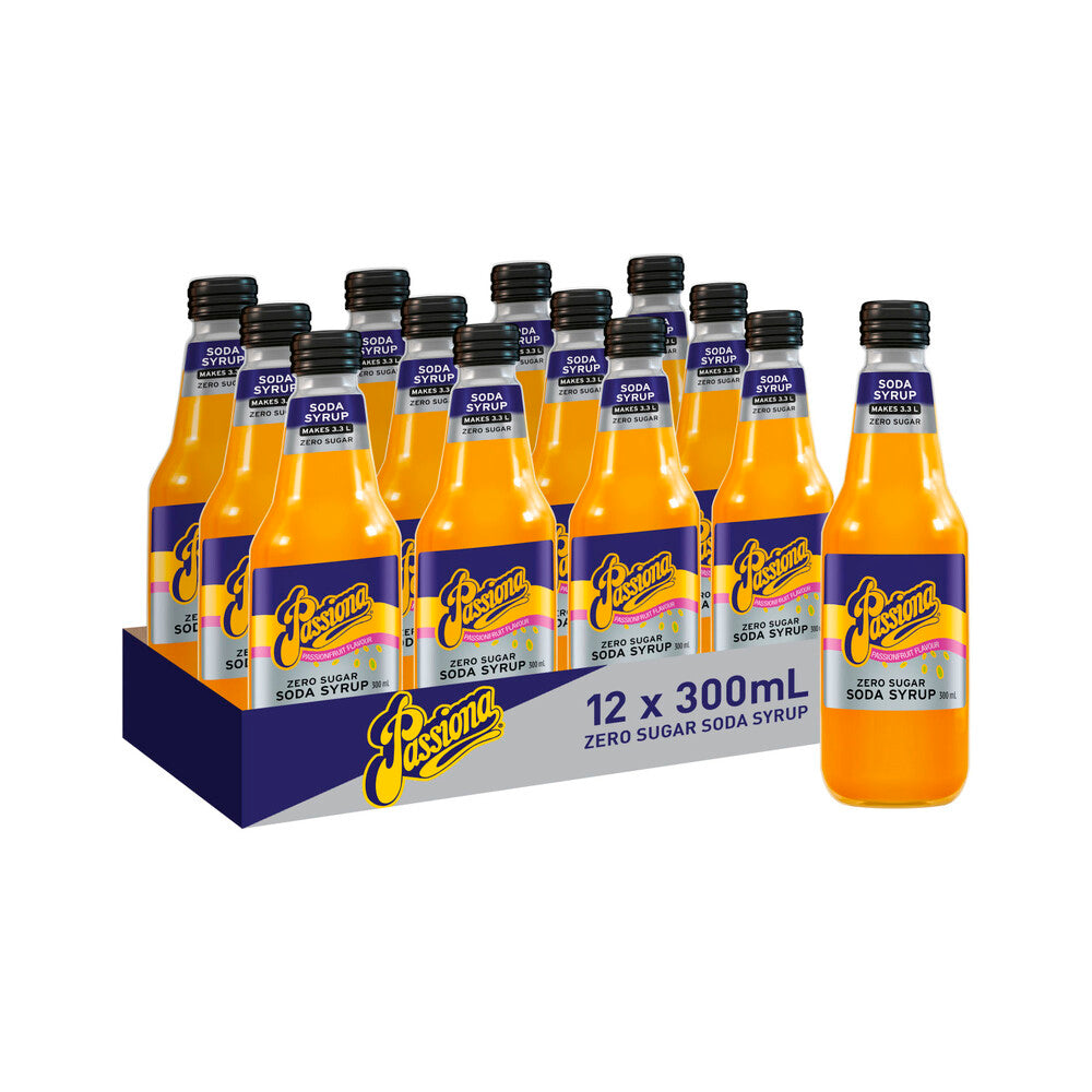 Passiona Zero Sugar Passionfruit Soda Syrup Cordial For Soda Water 300ml