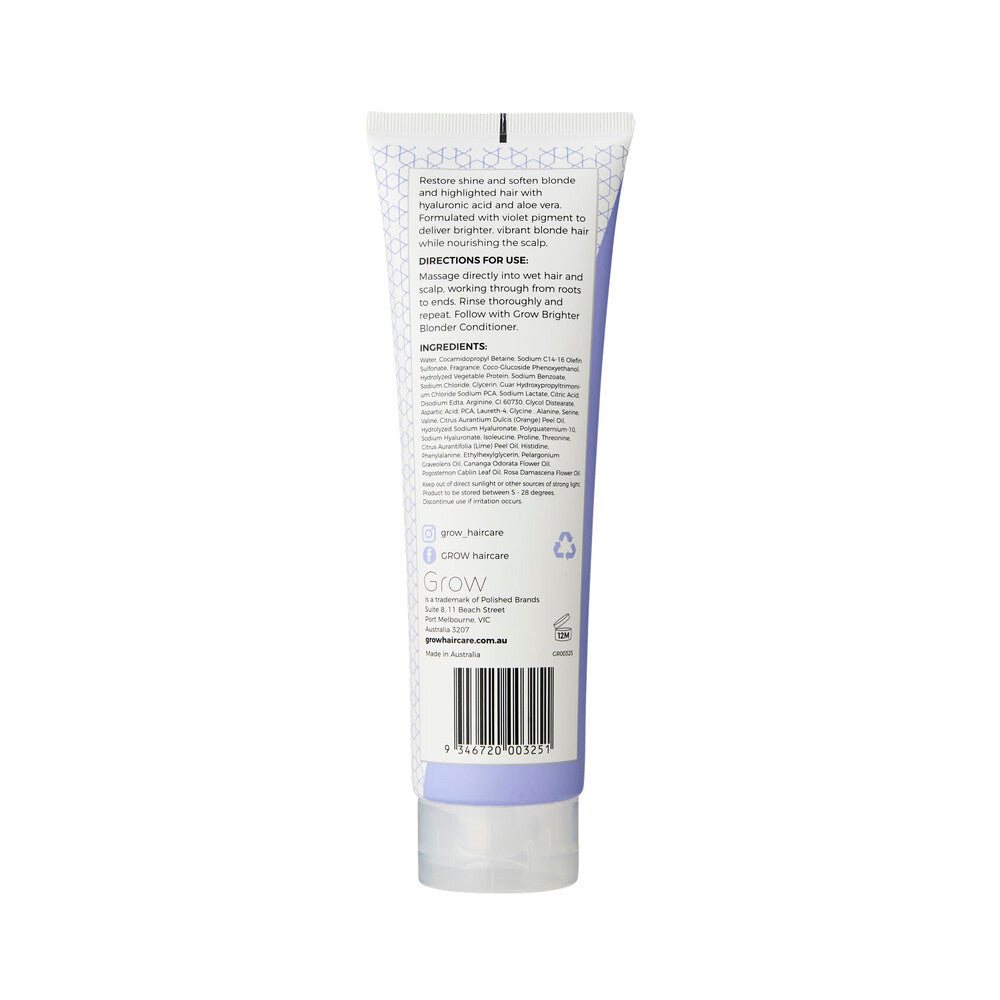 Grow Brighter Blonder Purple Toning Shampoo - 250mL