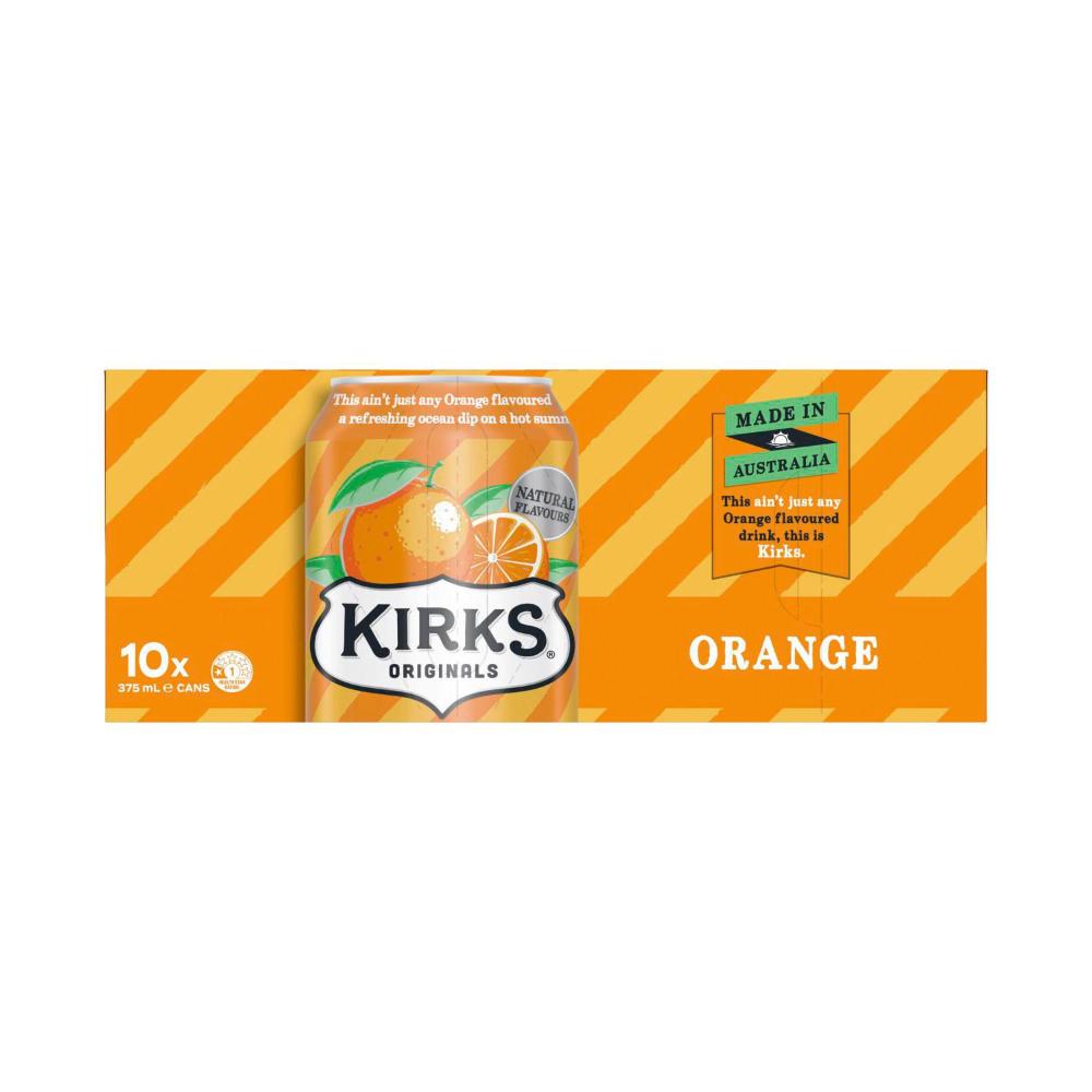 Kirks Soft Drink Orange Cans 10X375Ml