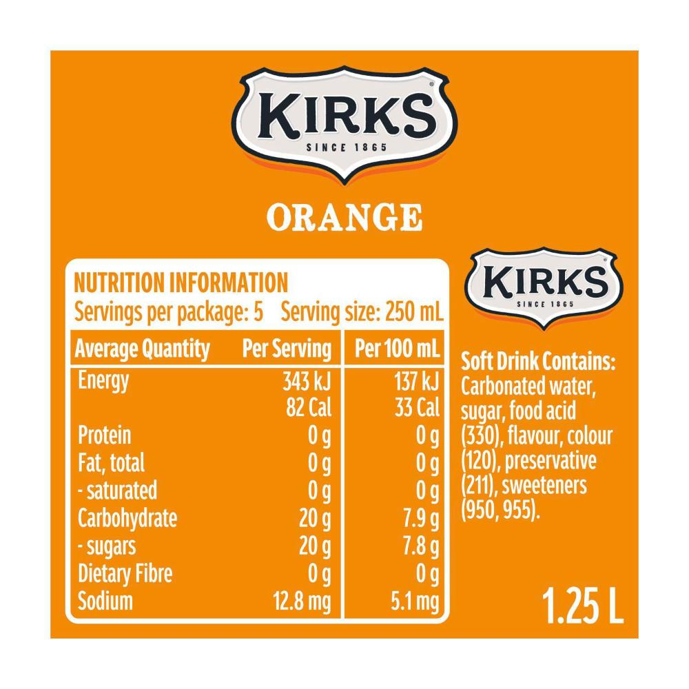 Kirks Orange Soft Drink - 1.25L