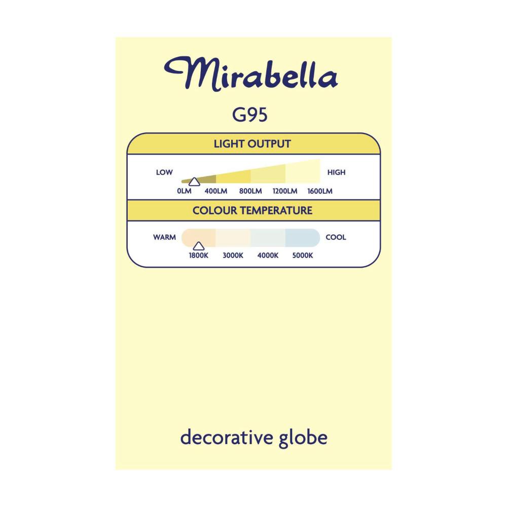 Mirabella Led G95 Filament Amber Es 2w 150lm 1800k - 1 Each
