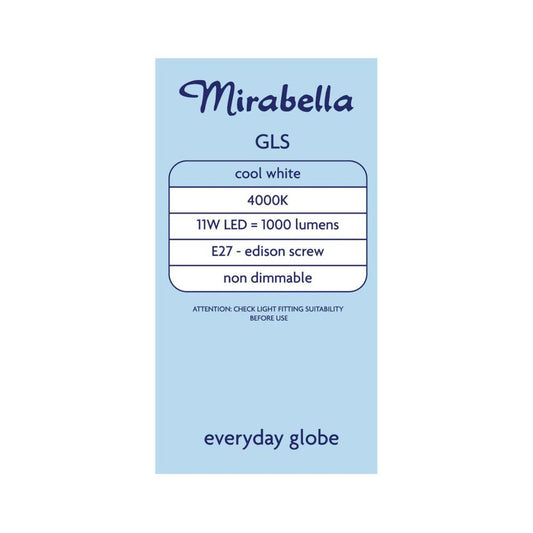 Mirabella Led 2pk Gls Es 11w 1000lum 4000k Cool White Brand A60 - 2 Pack