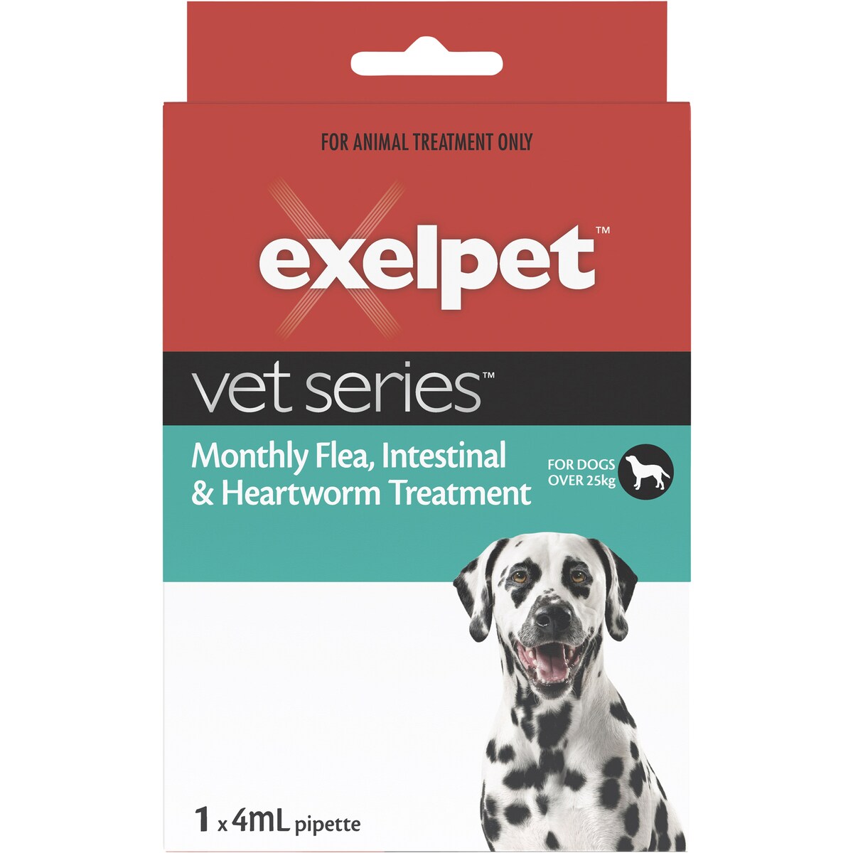 Exelpet Vet Series Flea Intestinal Worm & Heartworm Lge Dog each