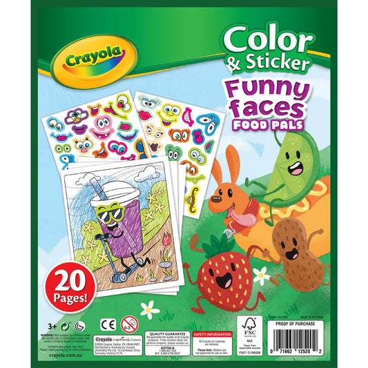 Crayola Funny Faces Colour & Sticker Each