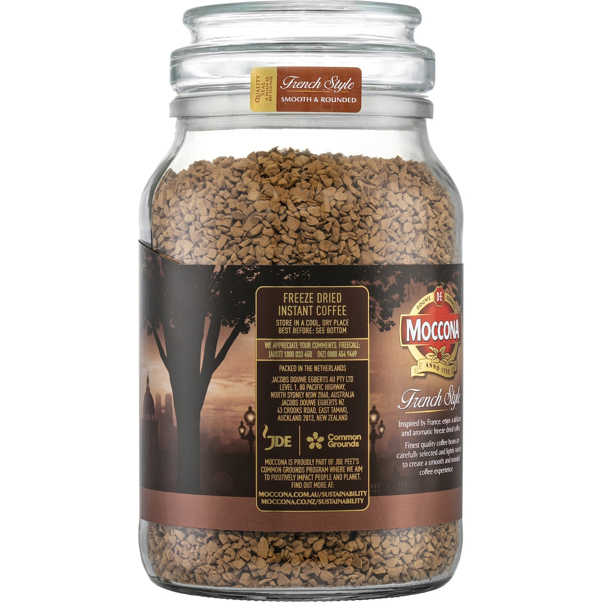 Moccona Freeze Dried Instant Coffee French Style Smooth & Rounded 400g