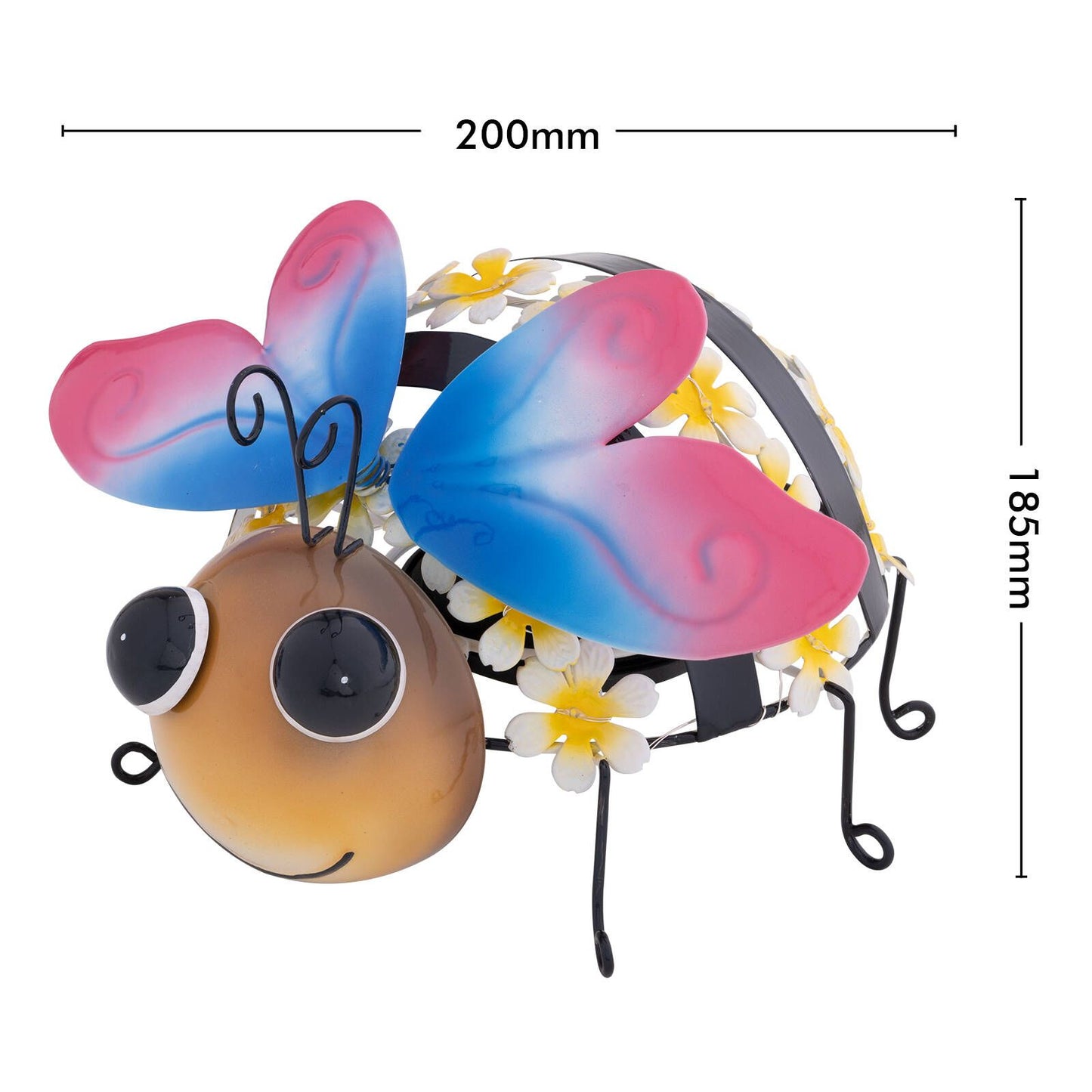 Click Solar Metal Animal Light Bee - Yellow/Pink