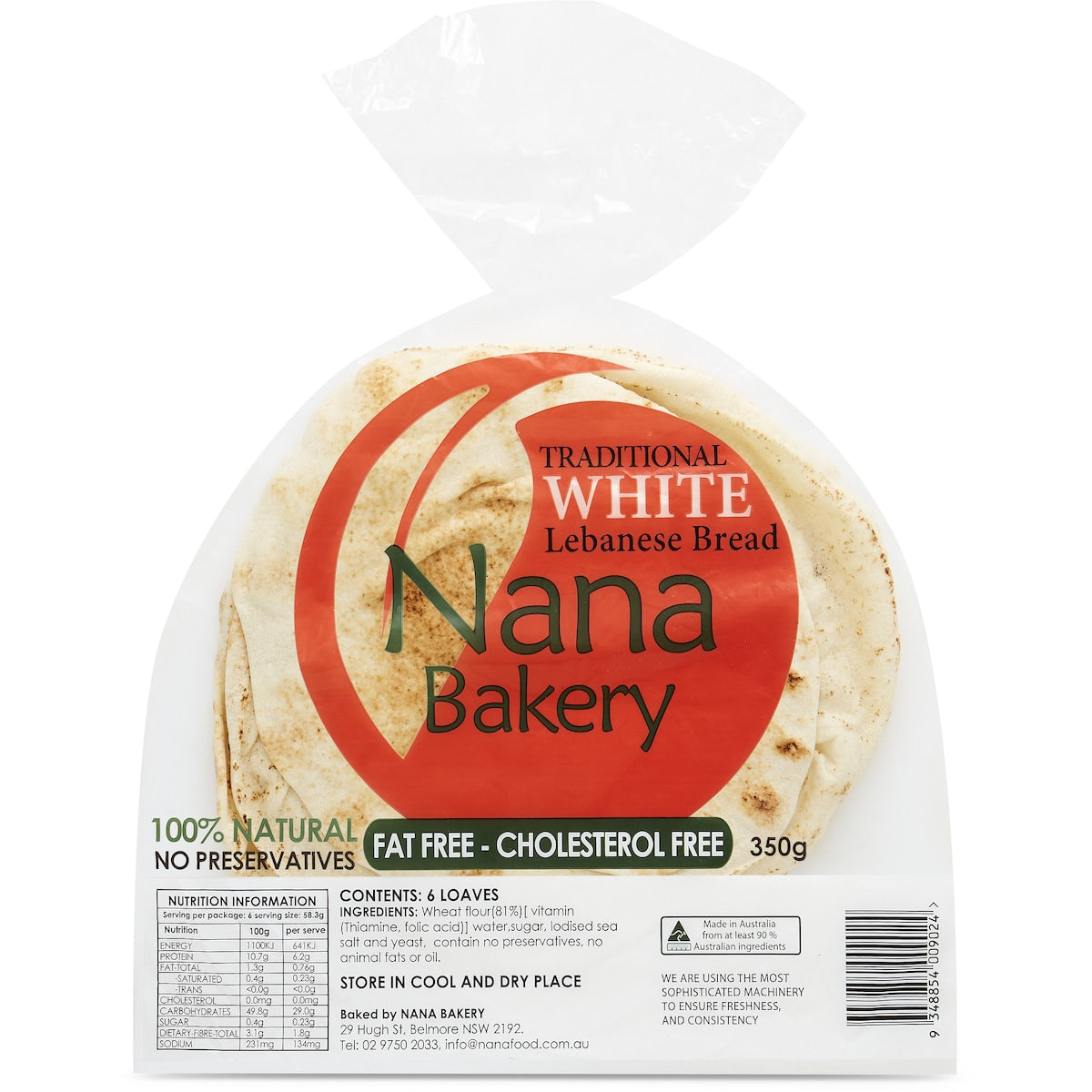 Nana Traditional Lebanese Bread White 350g