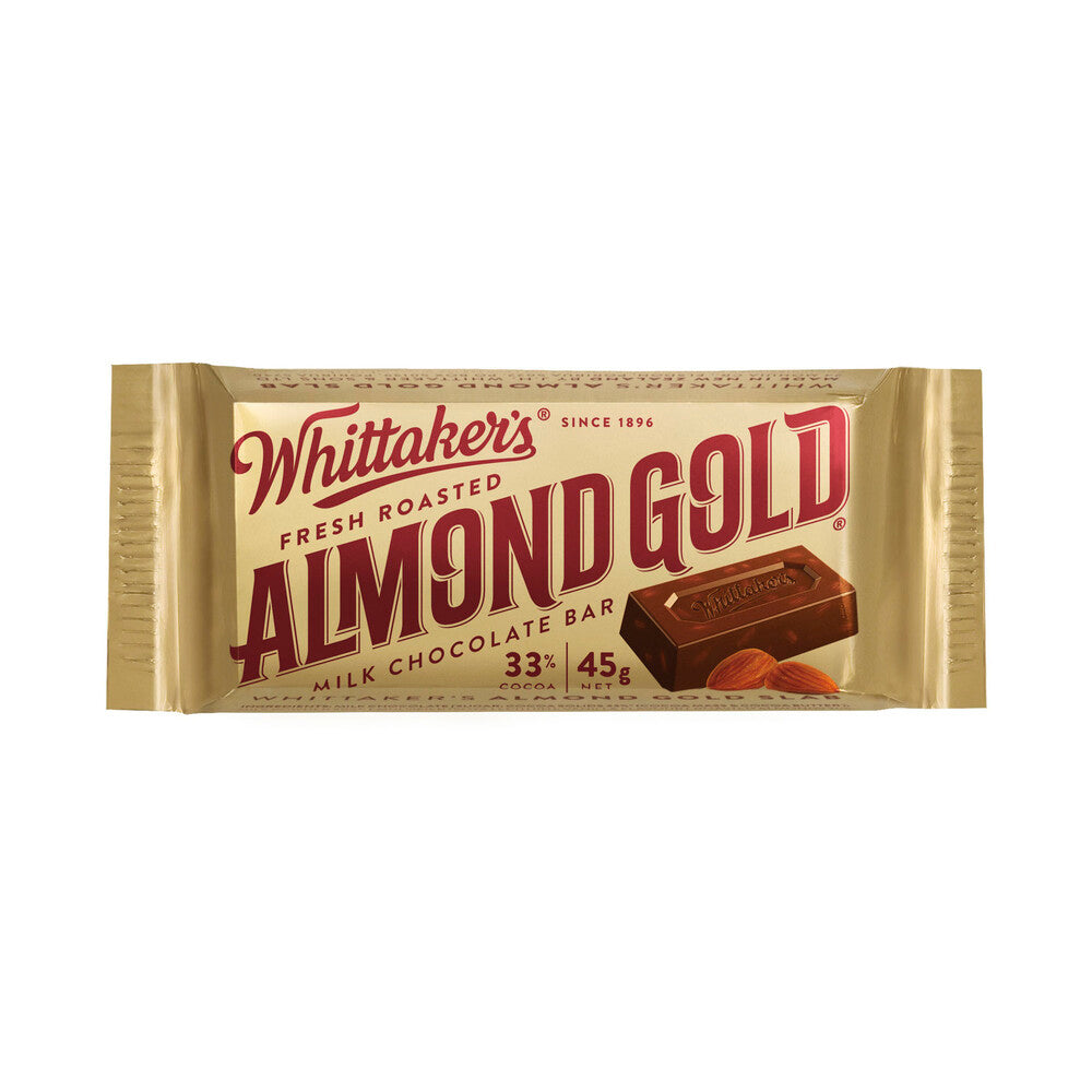 Whittaker's Fresh Roasted Almond Slab Milk Chocolate Bar - 45g