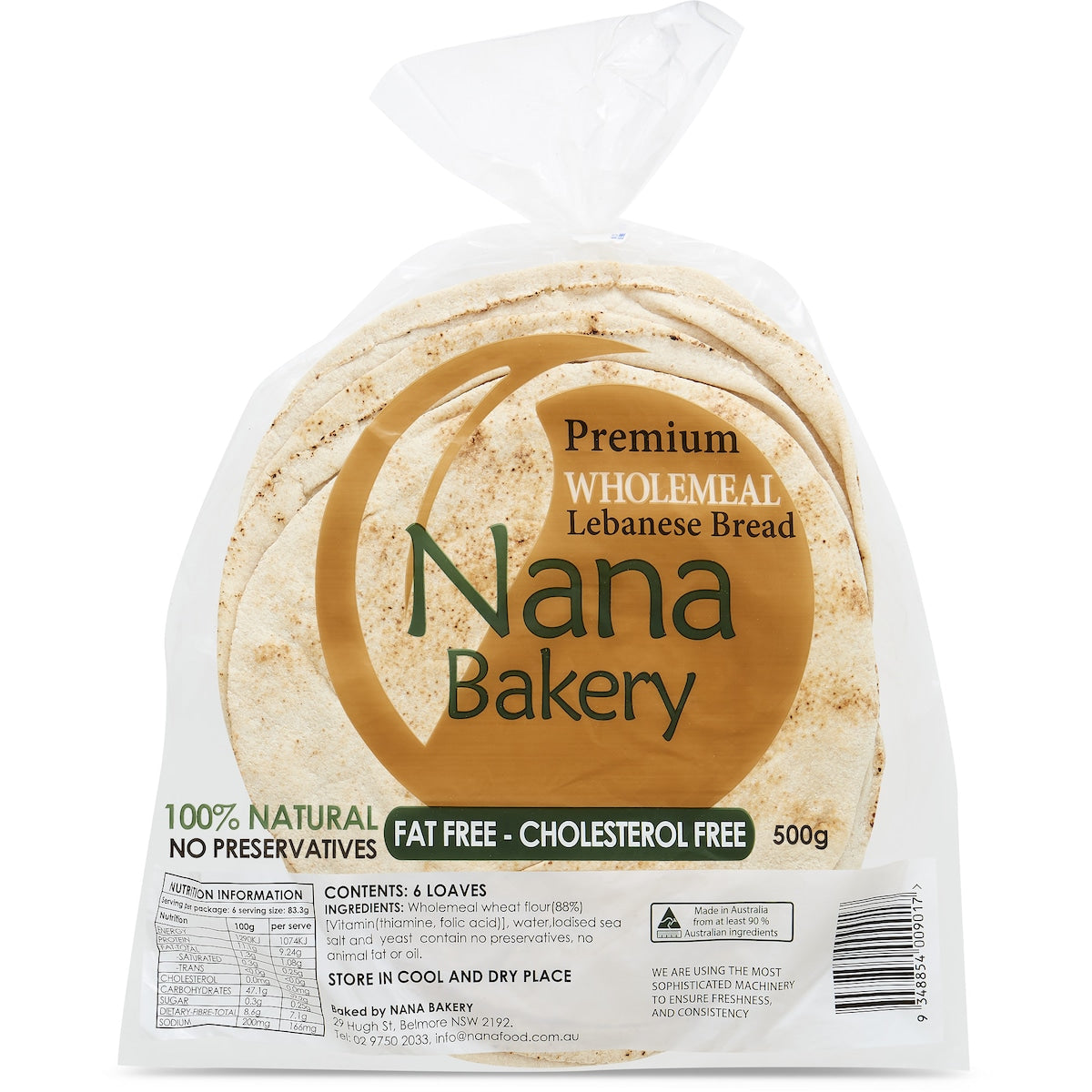Nana Premium Lebanese Bread Wholemeal 500g