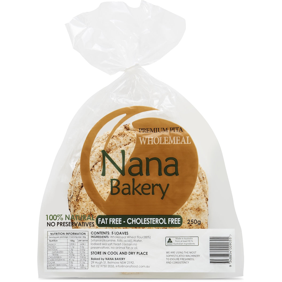 Nana Premium Pita Bread Wholemeal 5 Pack