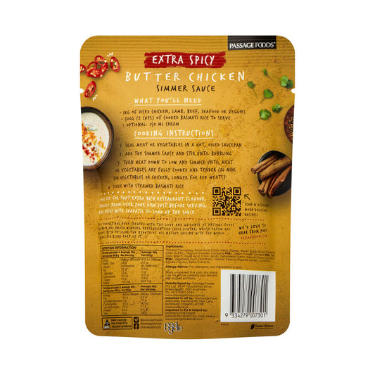 Passage To India Extra Spicy Butter Chicken Simmer Sauce - 375g