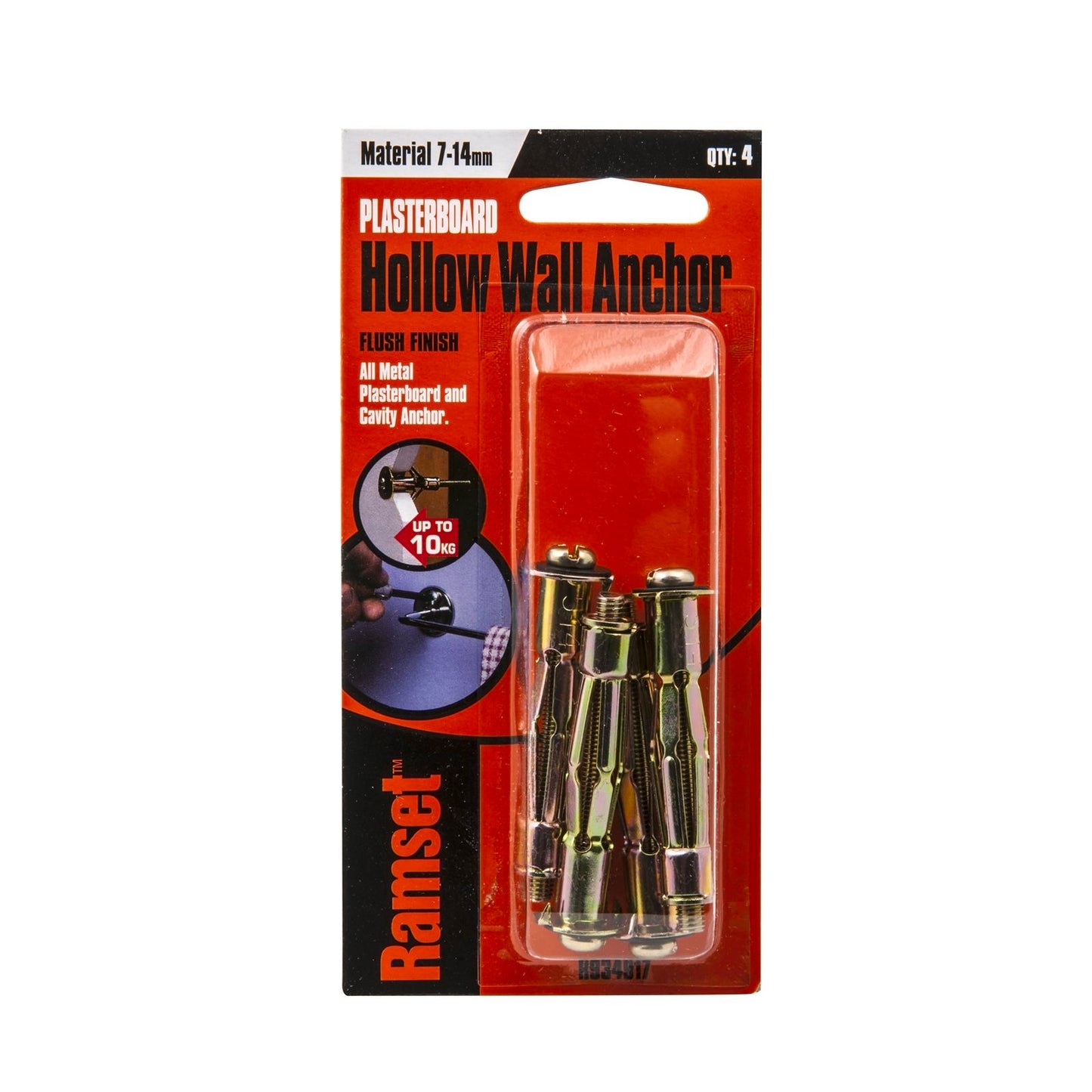 Ramset Hollow Wall Anchor - 5 x 9mm - 4 Pack