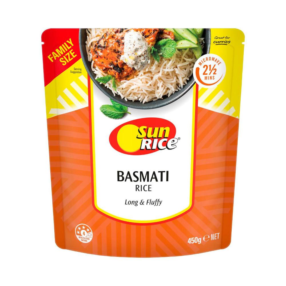 Sunrice Microwave Basmati Rice Pouch - 450g