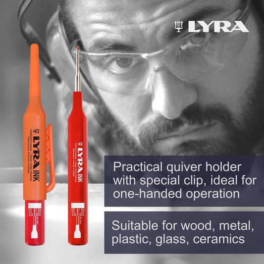 Lyra Red Deep Hole Permanent Construction Marker - 35mm Tip