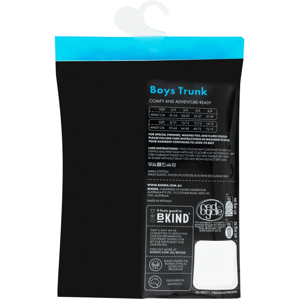 Bonds Boys Underwear Trunks Size 4-6 Or 6-8 Assorted 3 Pack