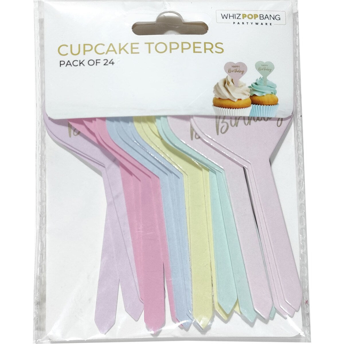 Whiz Pop Bang Cupcake Toppers Assorted 24 Pack