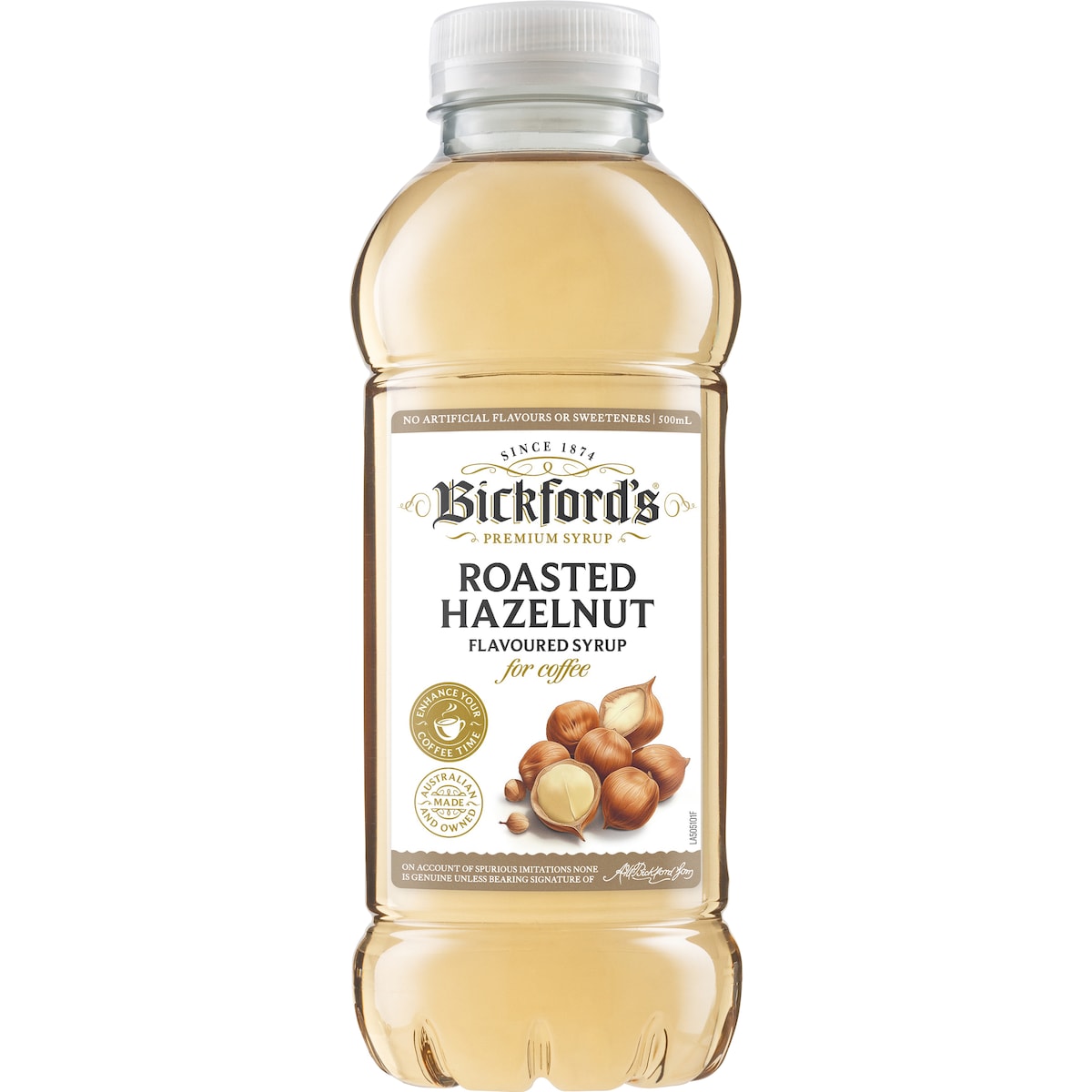 Bickford's Roasted Hazelnut Flavoured Syrup 500mL