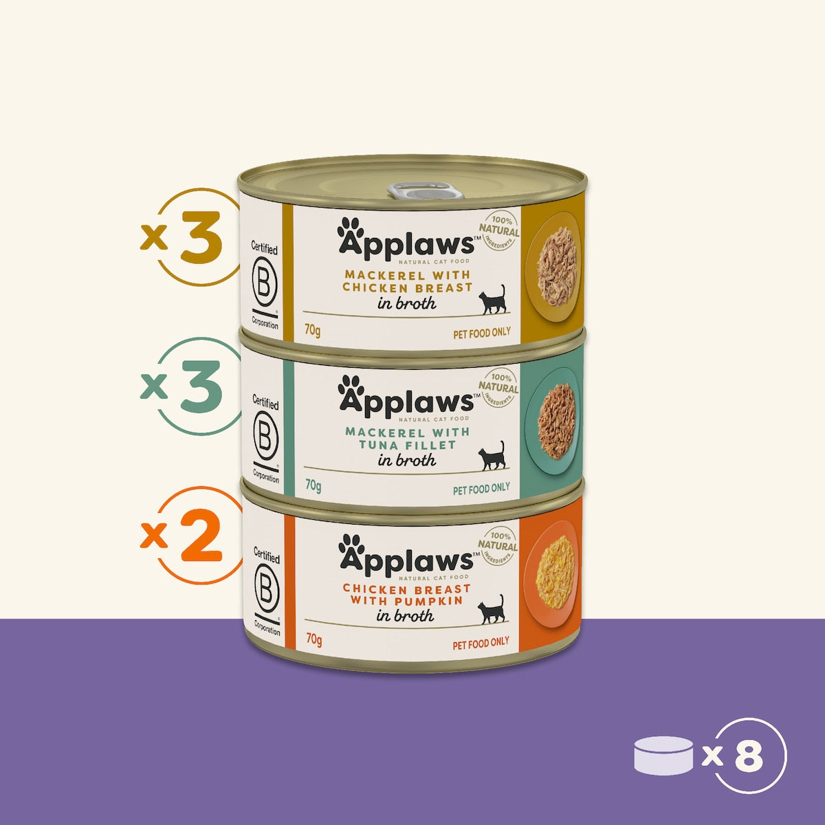 Applaws Wet Cat Food Cuisine Selection 70g X 8 Pack