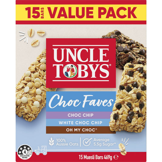 Uncle Tobys Choc Faves Muesli Bars 15 Pack