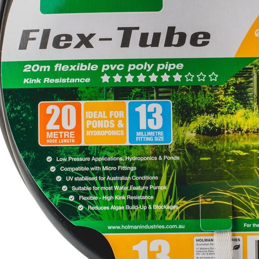 Holman Flex Tube 13mm x 20m Black PVC UV Stabilised Kink Resistant