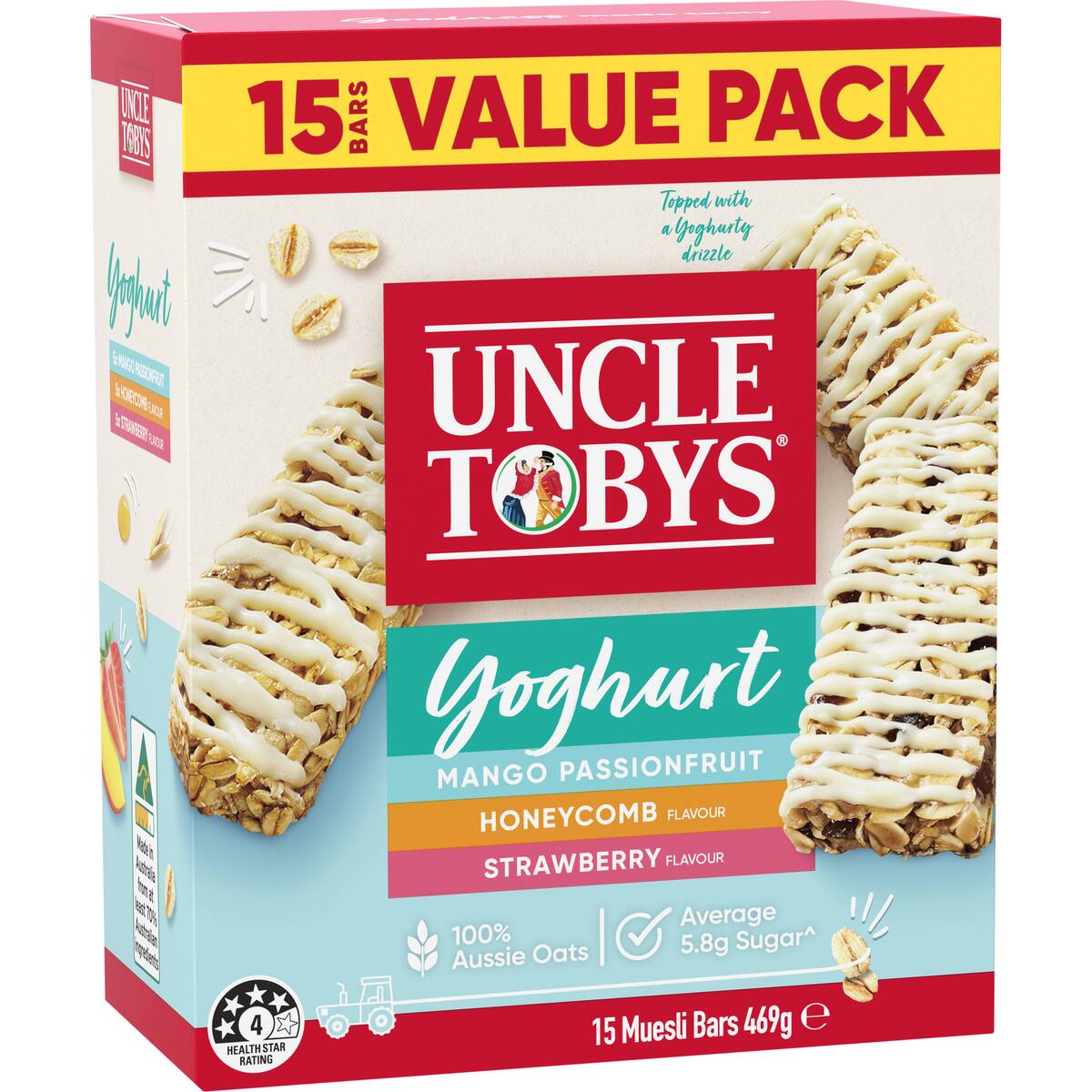 Uncle Tobys Muesli Bar Yoghurt Varieties 15 Pack