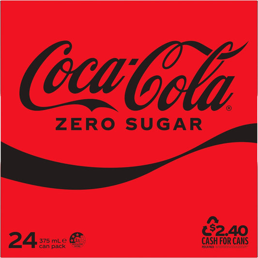 Coca - Cola Zero Sugar Soft Drink Multipack Cans 24 X 375ml
