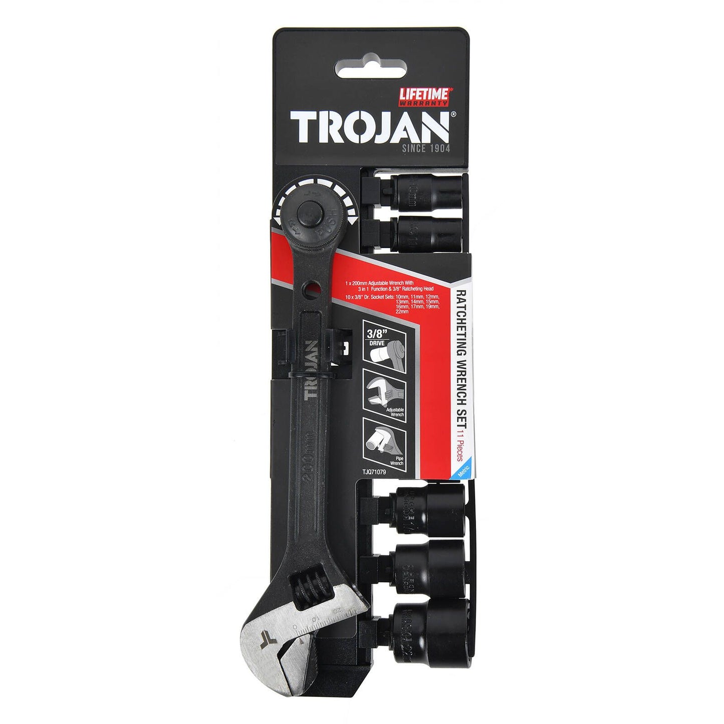 Trojan Ratcheting Wrench Set - 11 Piece