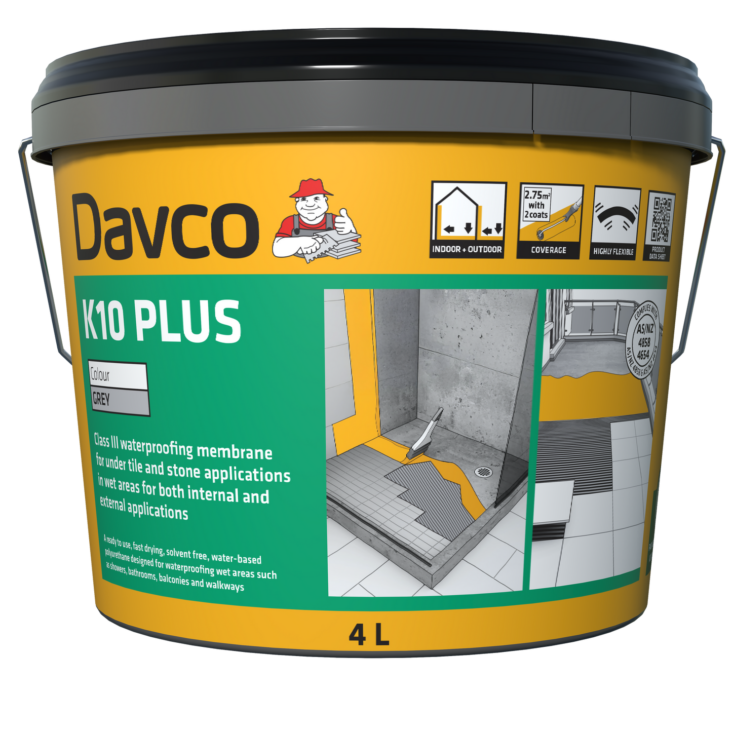 Davco K10 Plus Waterproofing Membrane - 4L