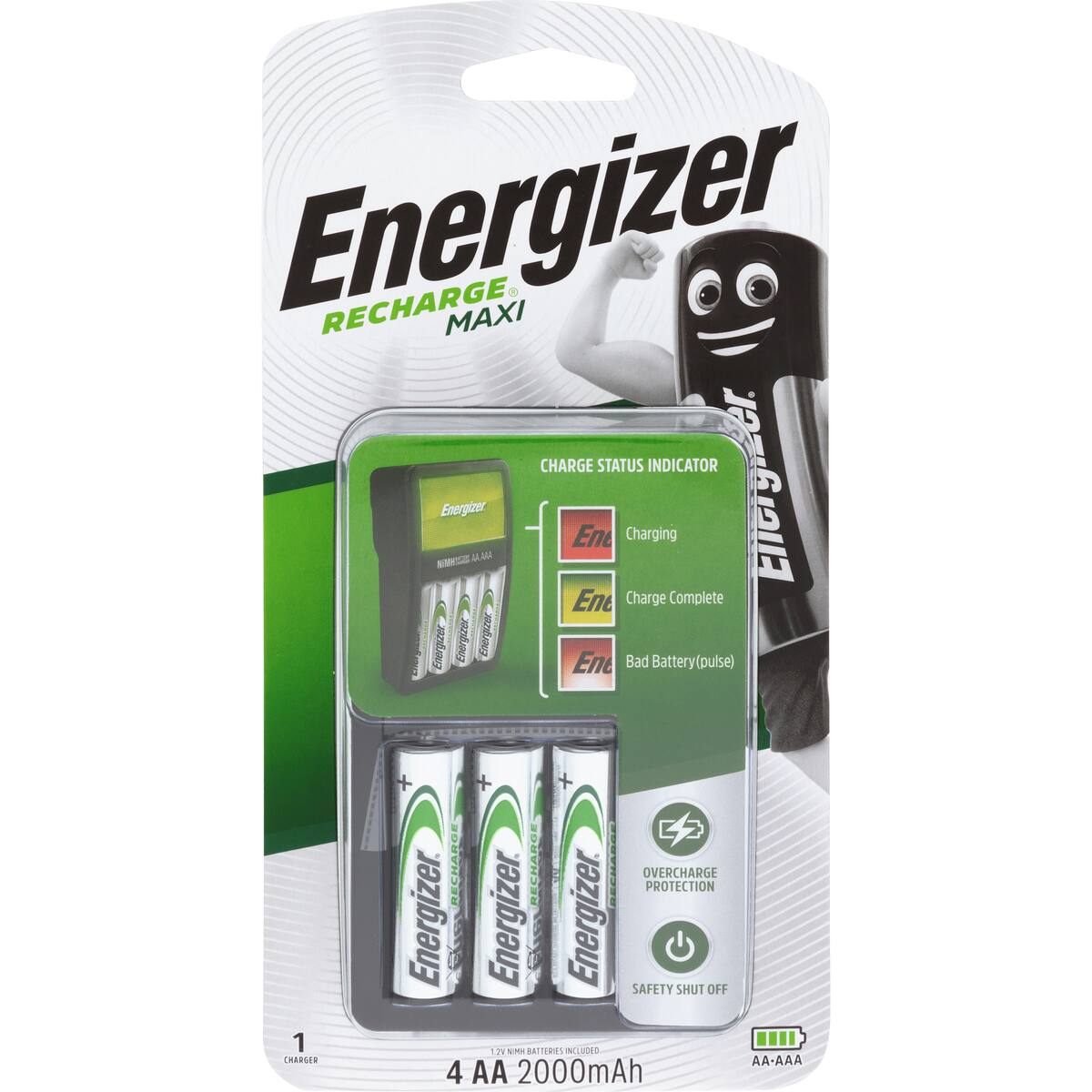 Energizer Maxi Charger Rechargable Aa & Aaa Batteries Each