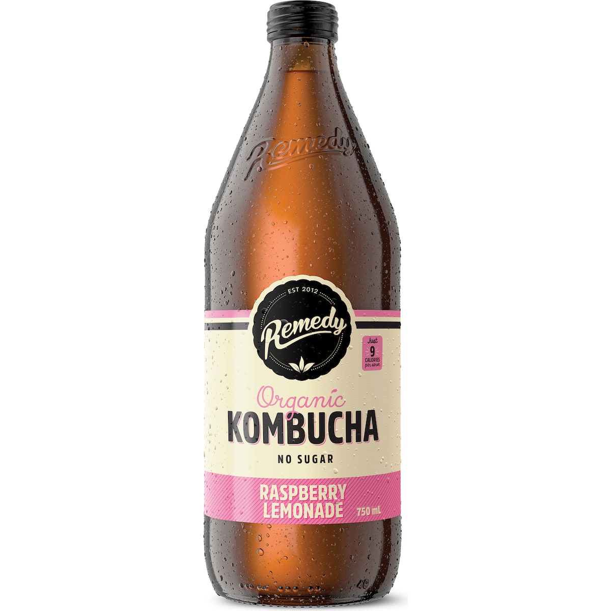 Remedy Organic Kombucha Raspberry Lemonade 750ml
