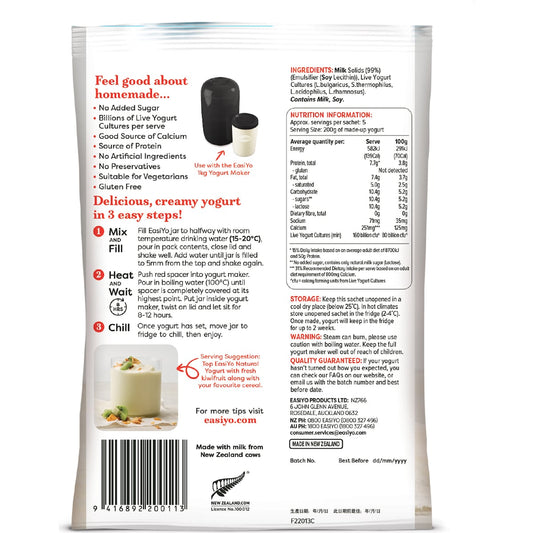 Easiyo Natural Unsweetened Yogurt Base 140g