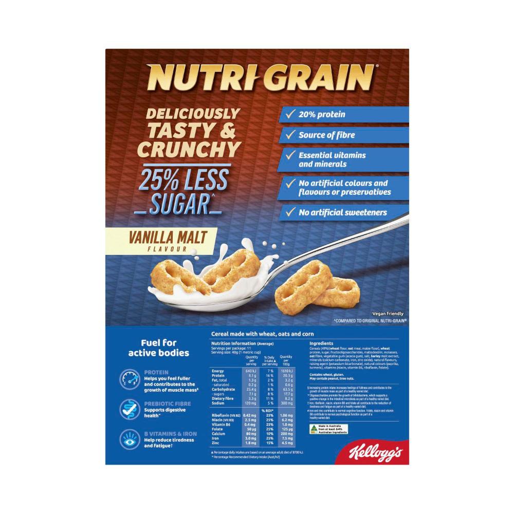 Kellogg's Nutri Grain Vanilla Malt 25% Less Sugar - 450g