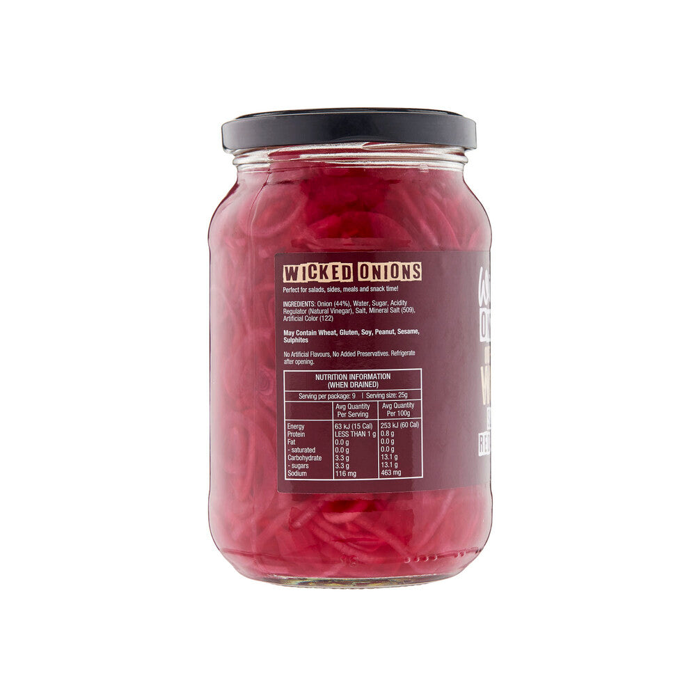 Wicked Sliced Pickled Red Onions - 500g