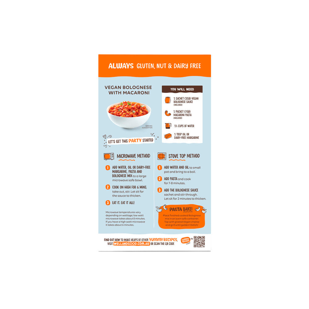 Well & Good Vegan Bolognese With Macaroni - 110g