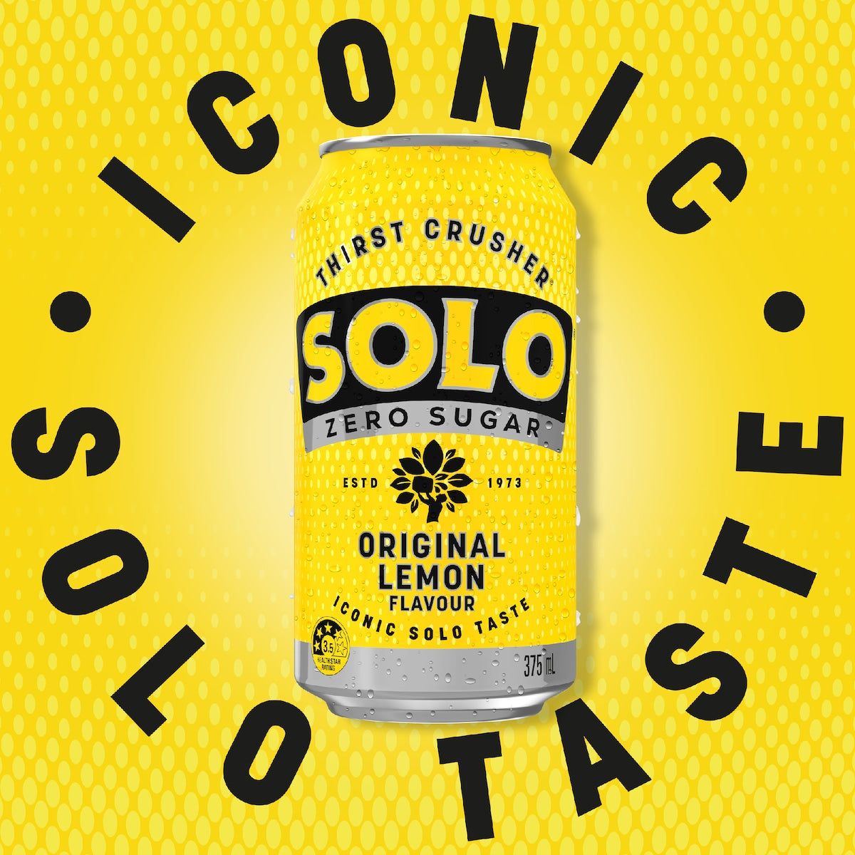 Solo Zero Sugar Original Lemon Soft Drink Cans 375ml X 10 Pack