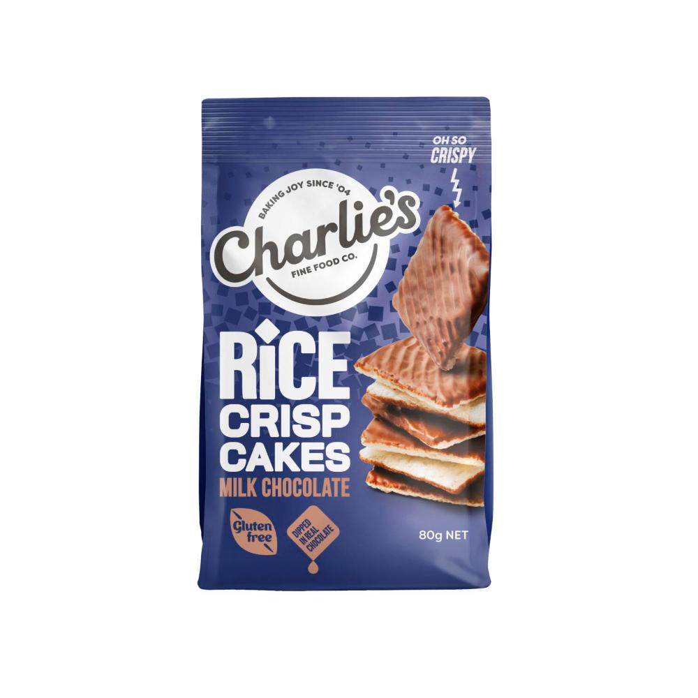 Charlie's Mini Rice Square Crisps Milk Chocolate - 80g