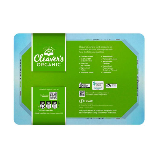 Cleaver's Organic Grass-fed Beef Porterhouse Steak - 290g