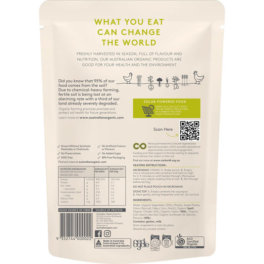 Australian Organic Food Co Chicken Spelt & Vegetable Soup Pouch 330g