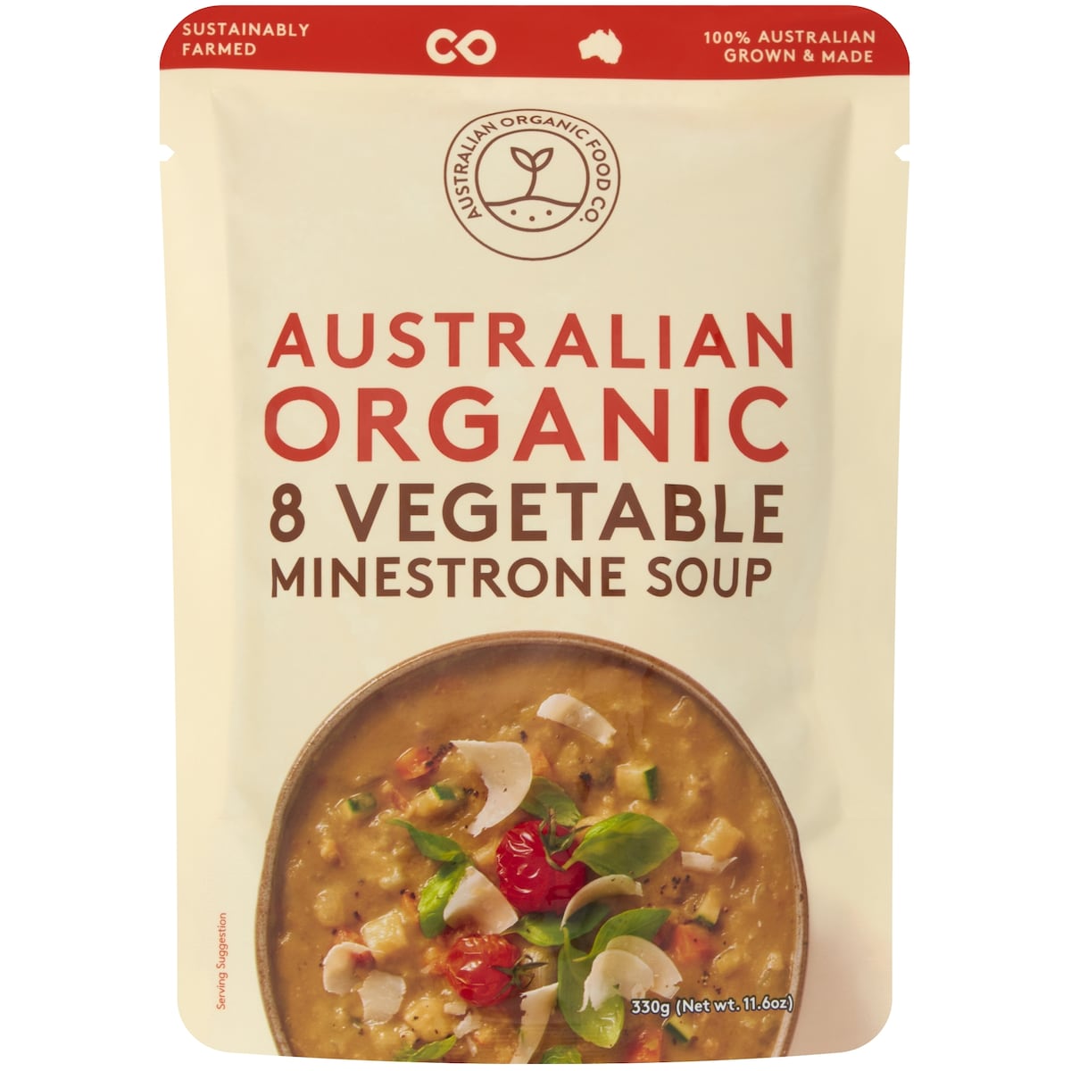 Australian Organic Food Co 8 Vegetable Minestrone Soup Pouch 330g