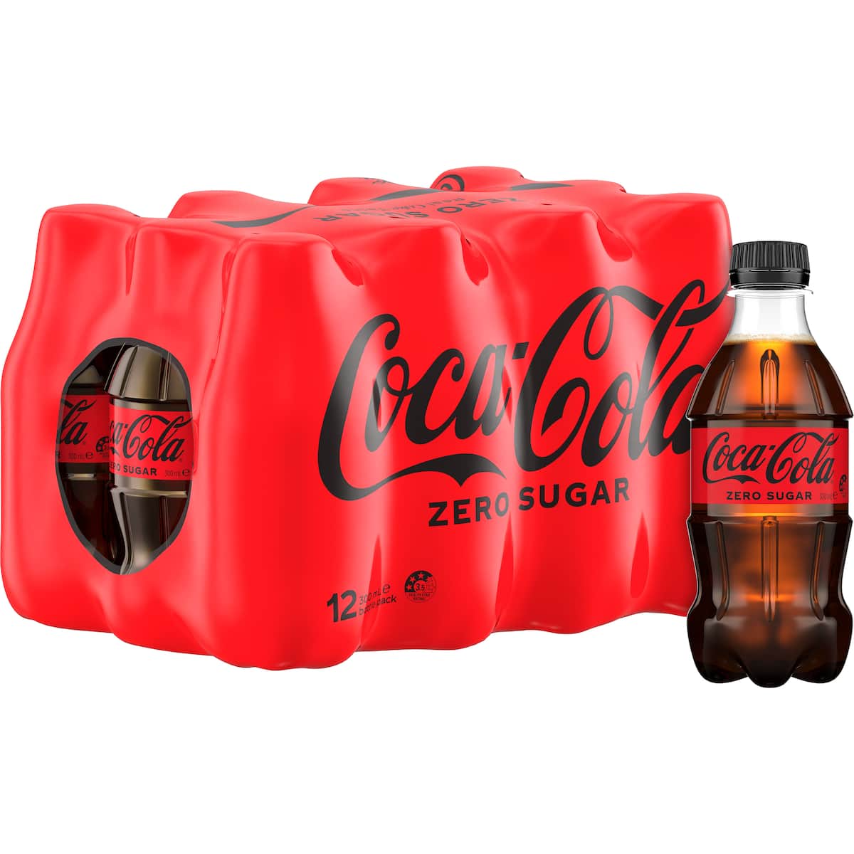 Coca-cola Zero Sugar Soft Drink Mini Bottles 300ml X 12 Pack