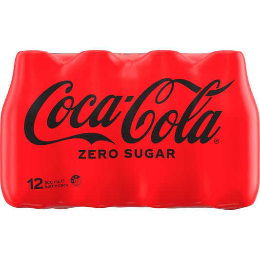 Coca-cola Zero Sugar Soft Drink Mini Bottles 300ml X 12 Pack