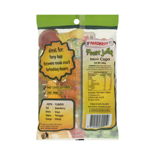 Pandaroo Fruit Jelly Mini Cups 20 Pack - 380g