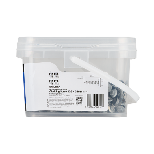 Buildex Cladding Screws - 12g x 25mm - 500 Pack