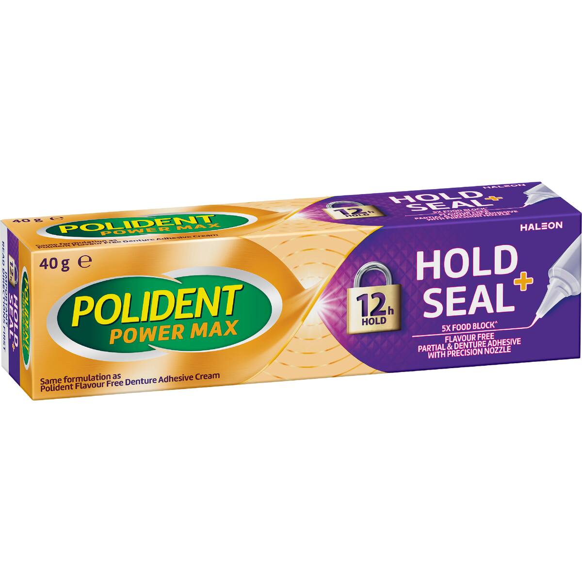 Polident Hold & Seal Adhesive Cream For Dentures & Partials 40g