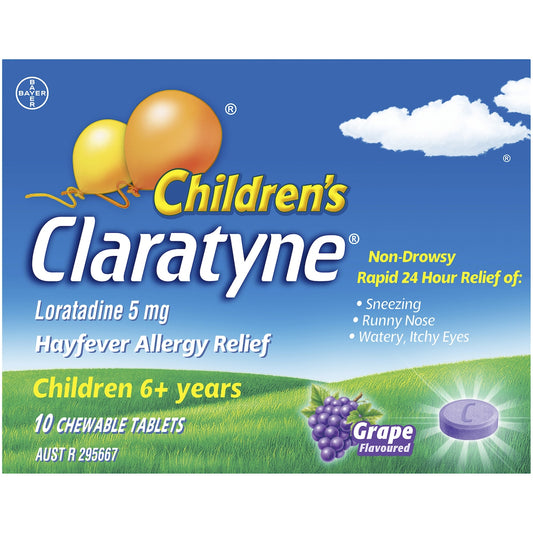 Claratyne Childrens Hayfever Allergy Relief Antihistamine Tablets 10 Pack