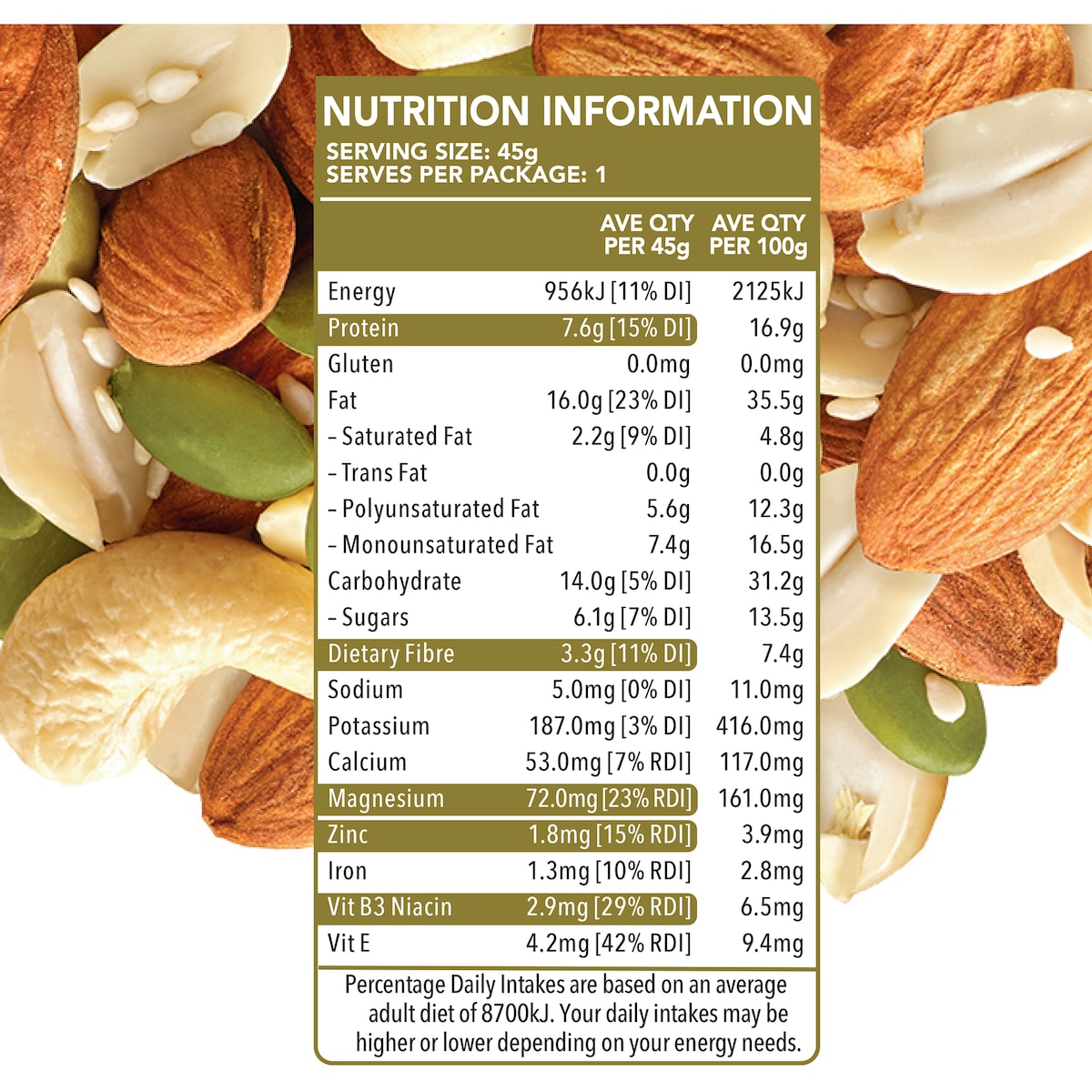 Go Natural Savoury Bars Almond Cashews 45g